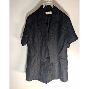 Vintage Jennifer Eden Jacket 11/12 Black Soutache Embroidered Gothic Blazer